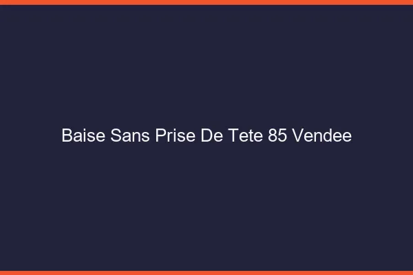 Baise Sans Prise de Tête Vendee