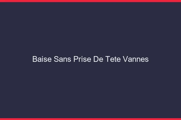 Baise Sans Prise de Tête Vannes