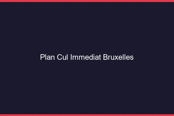 Plan Cul Immédiat Bruxelles