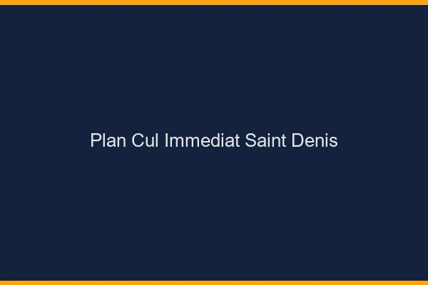 Plan Cul Immédiat Saint-Denis