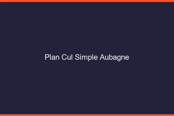 Plan Cul Simple Aubagne