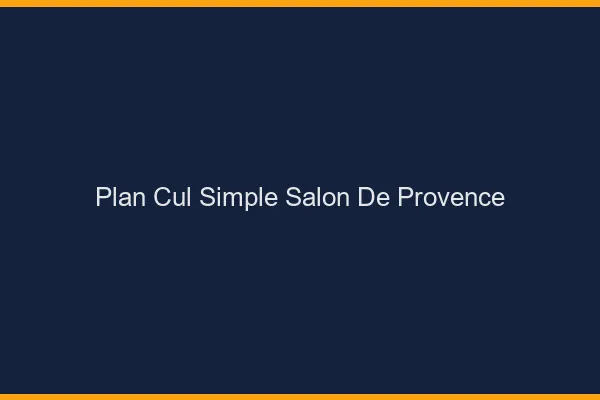 Plan Cul Simple Salon-de-Provence