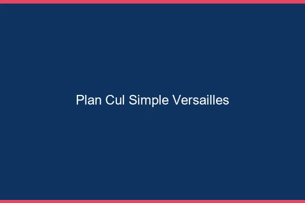 Plan Cul Simple Versailles
