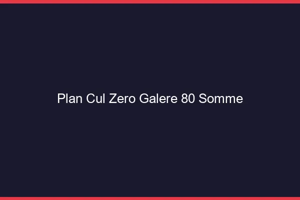 Plan Cul Zéro Galère Somme